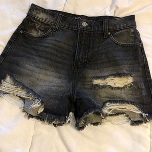 high rise jean shorts